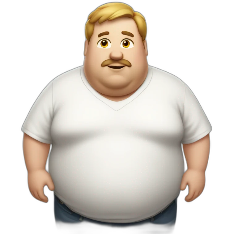 A fat guy in a white shirt emoji