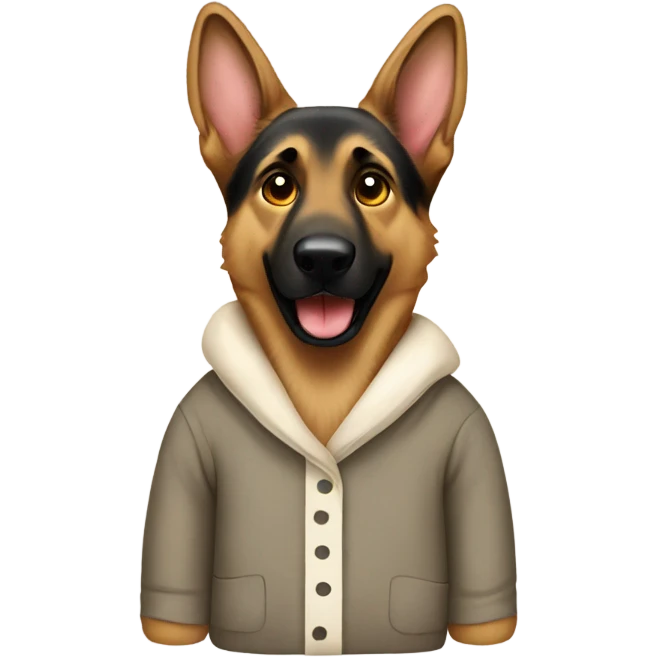 german shepherd weating pajamas emoji