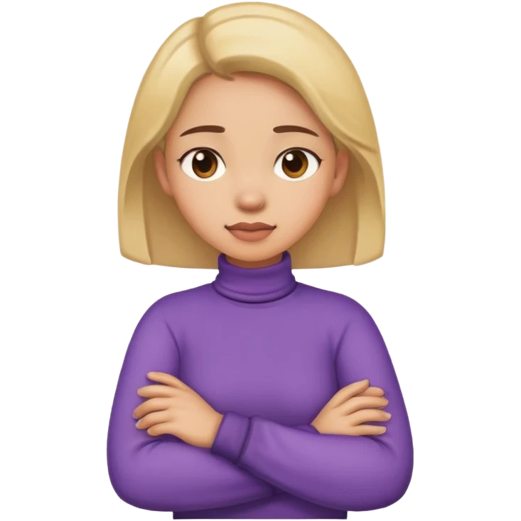 Girl crossing her arms and holding her neck  emoji
