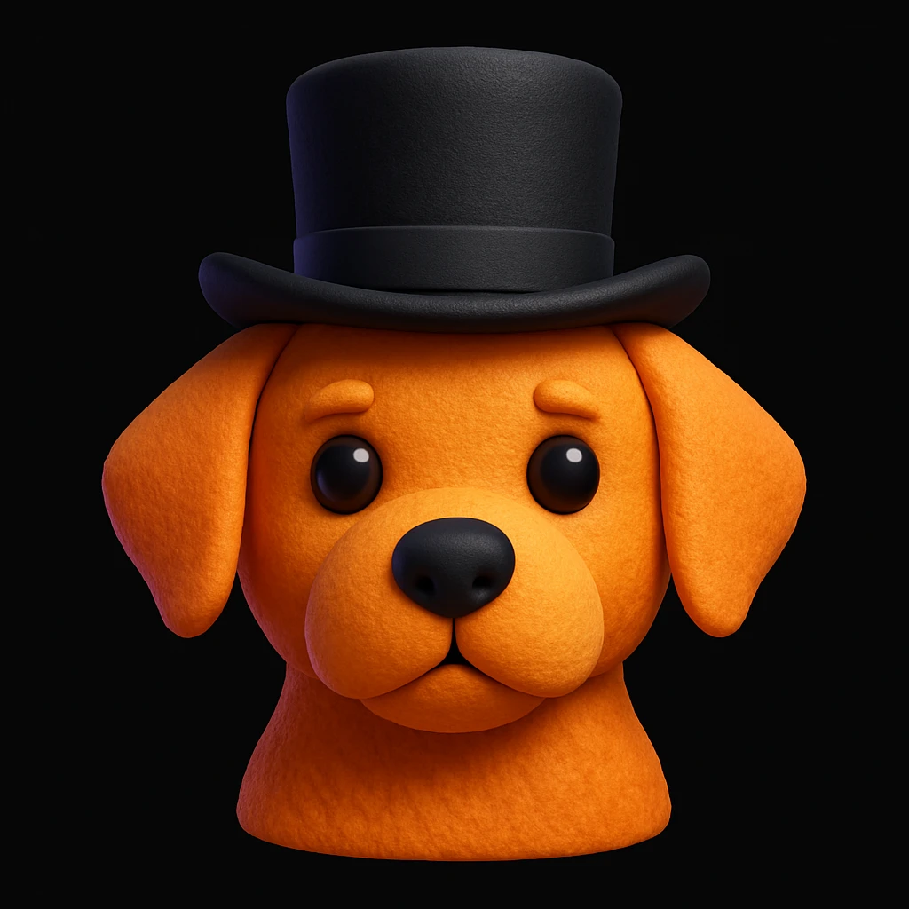 dog with tophat emoji