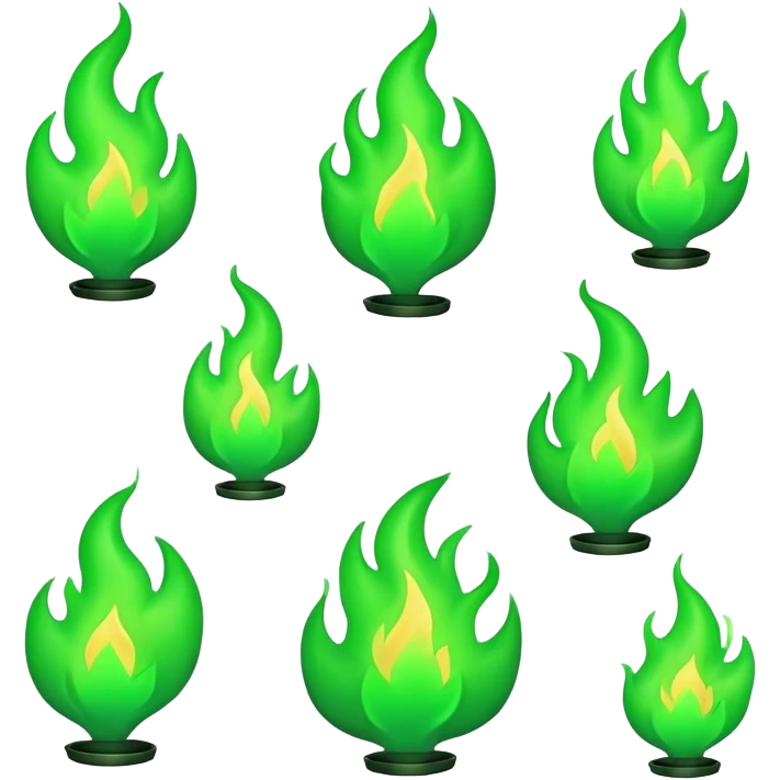green flame without other colors emoji