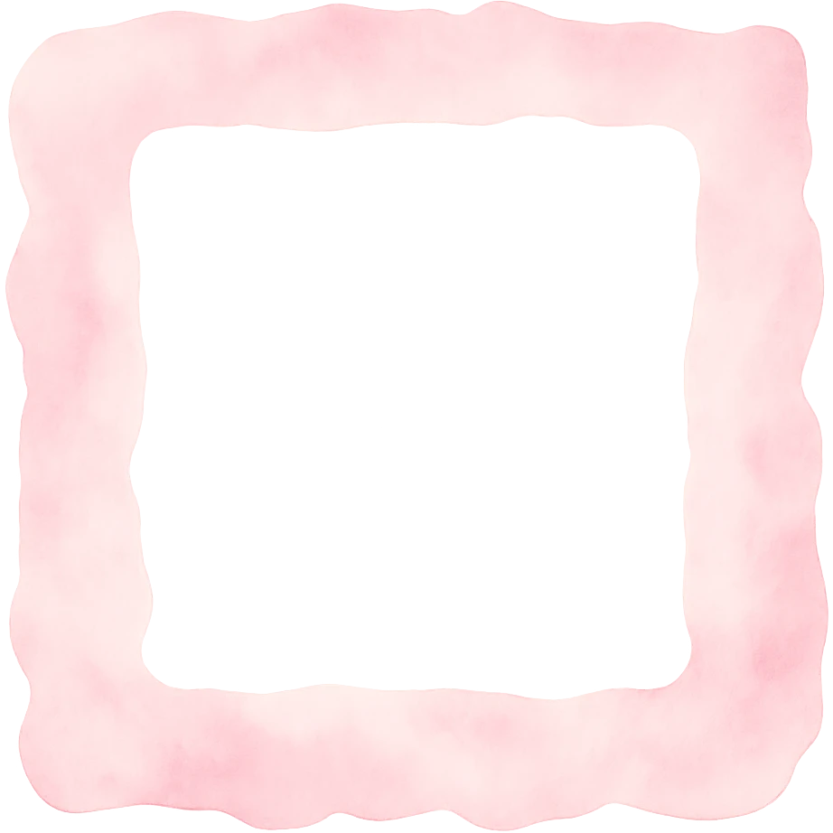 soft pink torn paper border with irregular edges, pastel watercolor style, transparent background, no face, no hands, no legs, no characters emoji