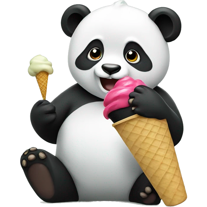 Panda eating ice cream emoji