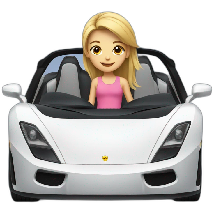 girl in a sports car emoji