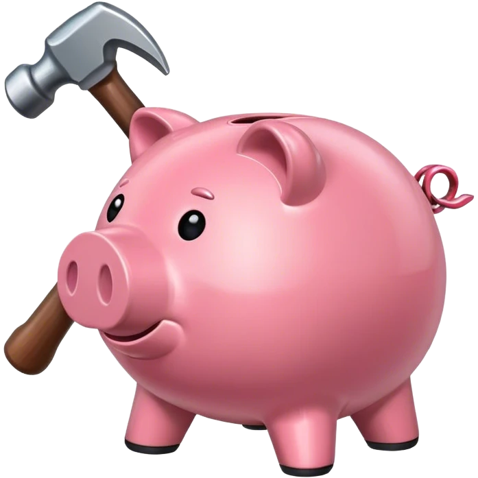 Piggy bank and hammer emoji