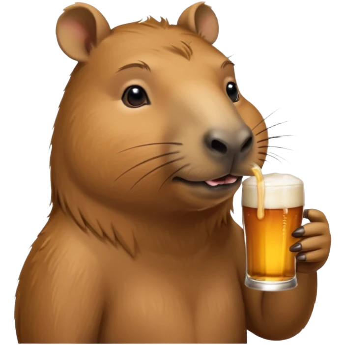 Capibara with a modelo beer drink emoji