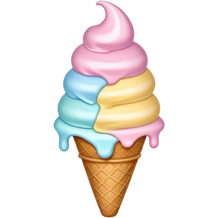 Melted pastel ice cream emoji
