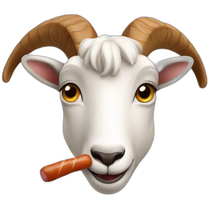 goat eating sausage emoji
