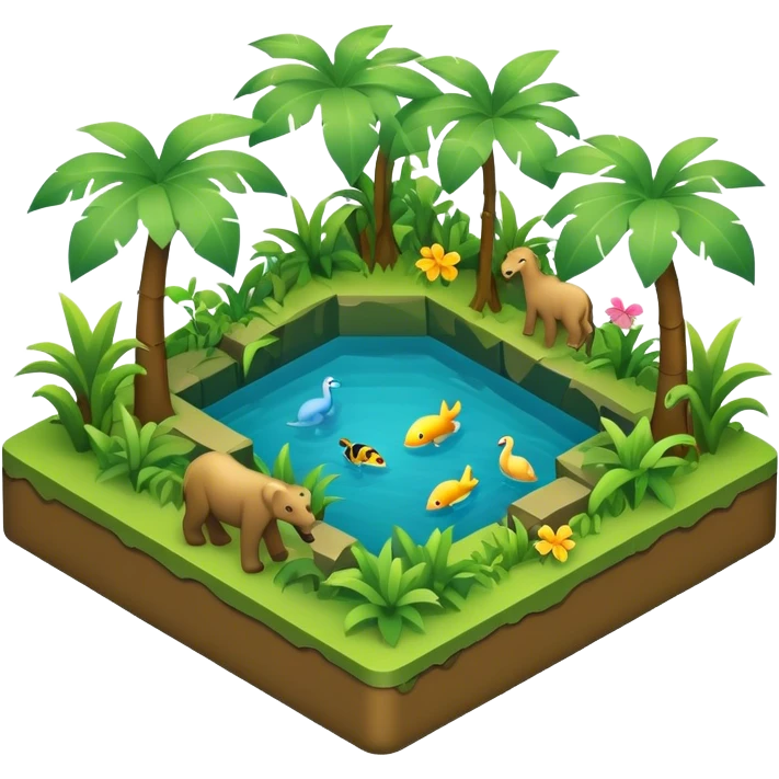3d-isometric- jungle emoji
