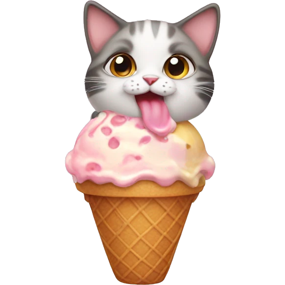 Baby cat with ice cream  emoji