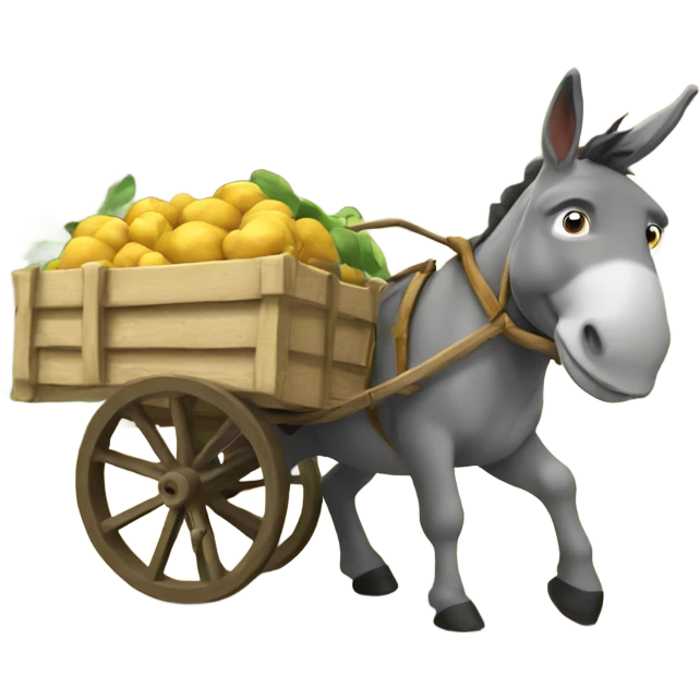Donkey pulling a cart emoji