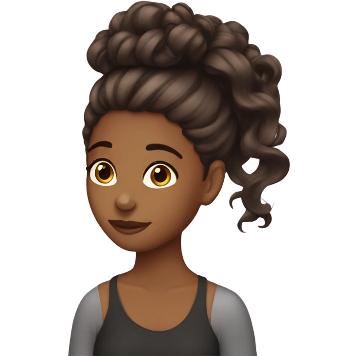 Brown girl doing her hair emoji