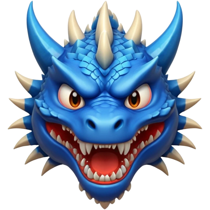 blue dragon face angry emoji