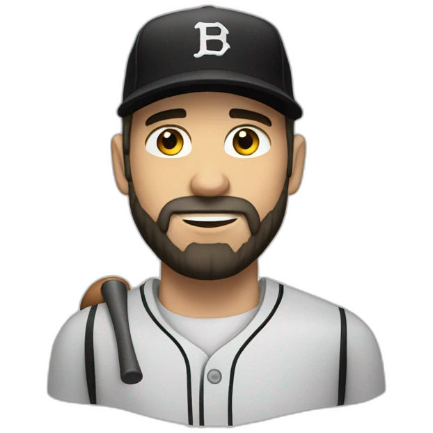 white guy with black beard and baseball hat emoji
