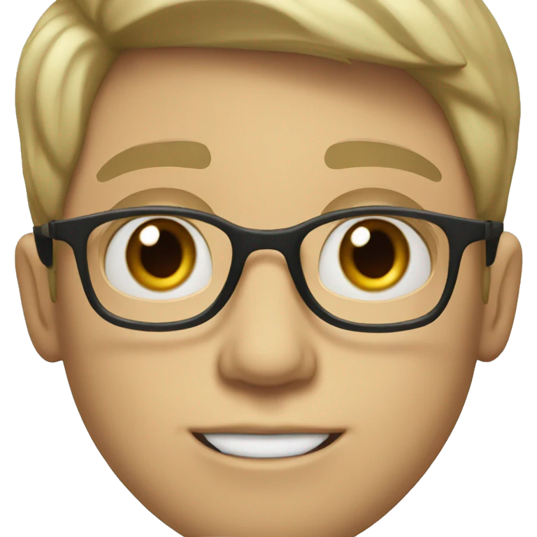 White boy with glasses and big lips emoji
