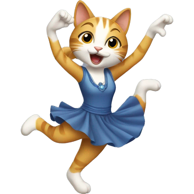 happy lady cat dancing emoji