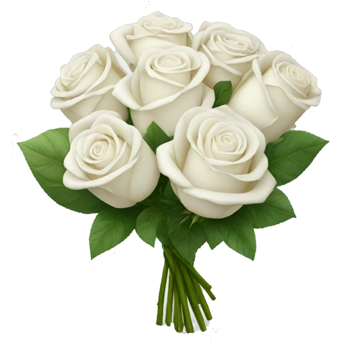 Big white rose bouquet  emoji