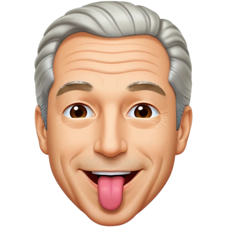 Jeffrey Epstein with tongue out emoji