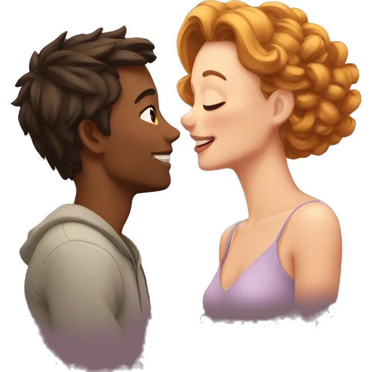 admiring each other's beauty emoji