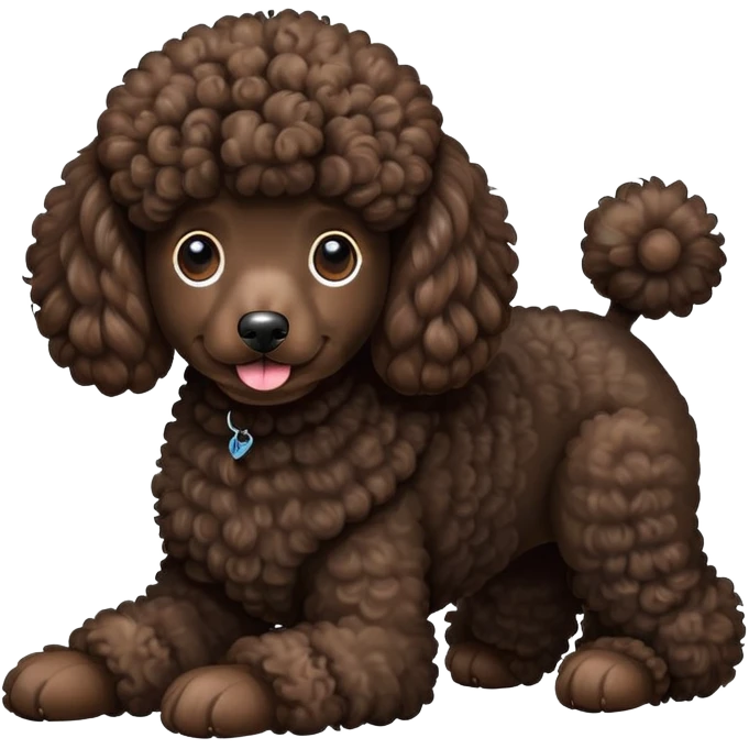 Brown poodle with black poodle emoji