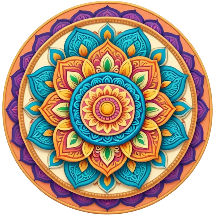 Intricate Indian mandala pattern emoji