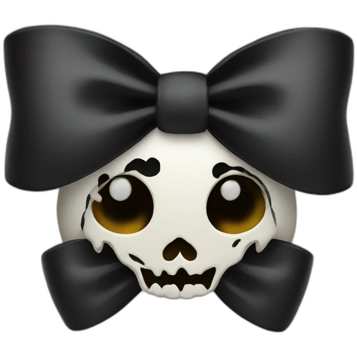 Black with skull print bow emoji