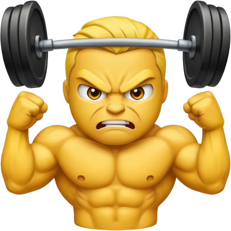 Regular angry emoji with crossed buff arms emoji