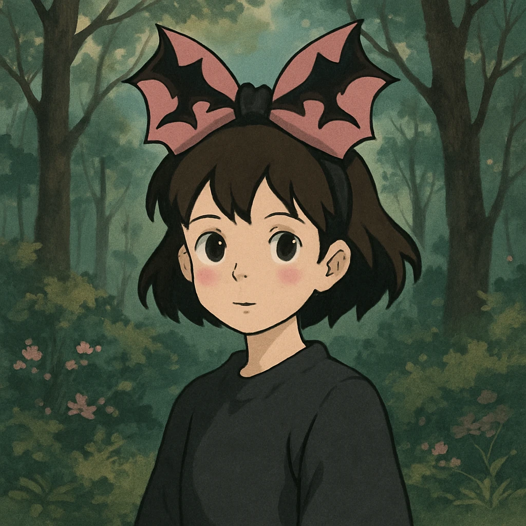 pink and black gothic bow emoji