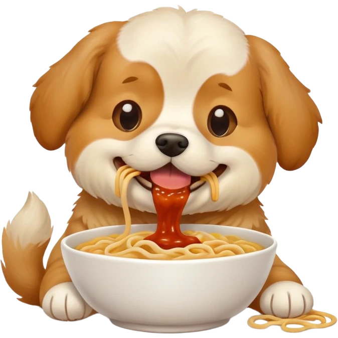 dog eating noodles  emoji