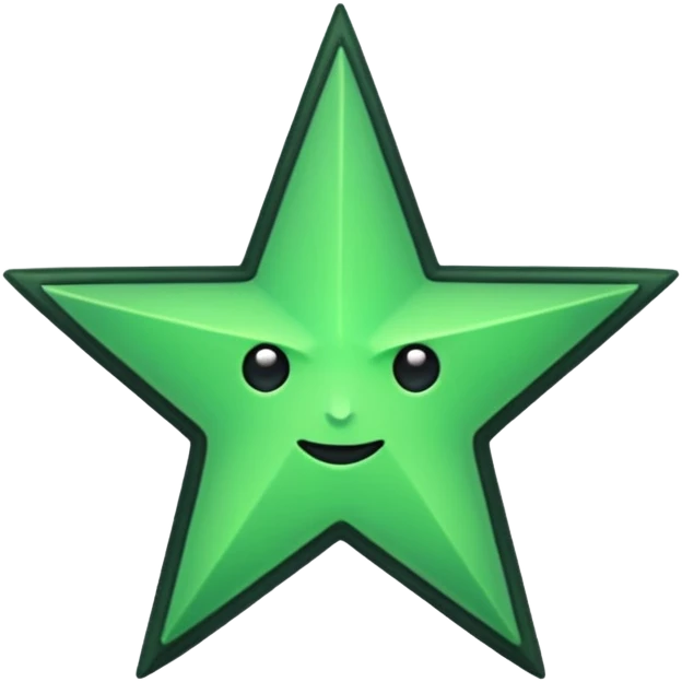 black and green star emoji