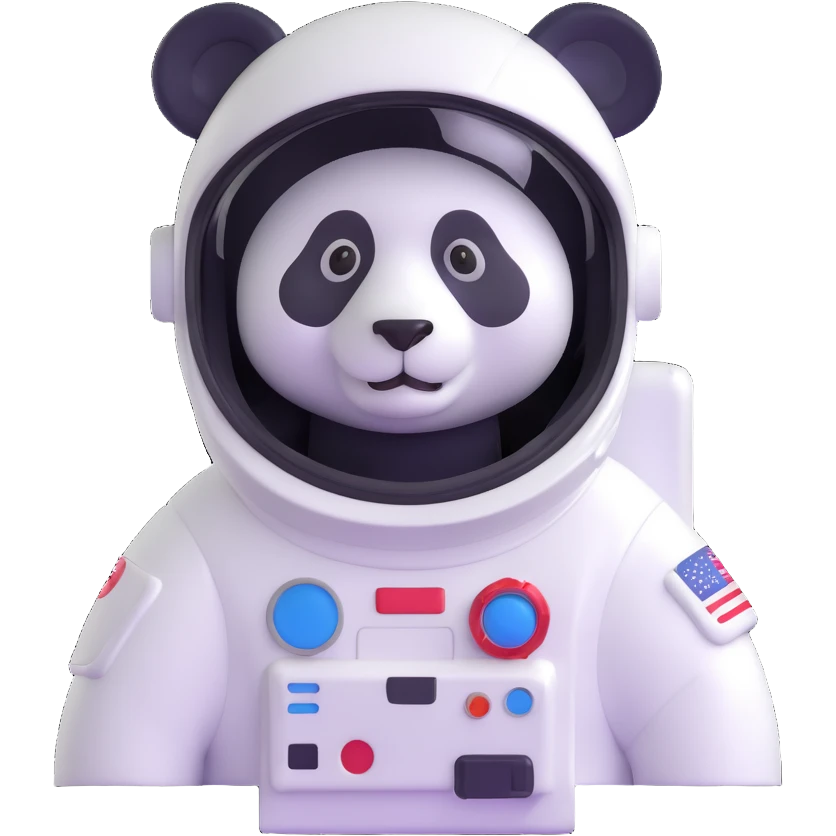 panda astronaut with helmet emoji