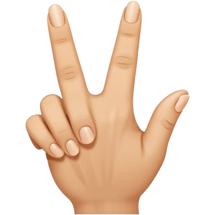 Hand with thumb and index finger and middle finger up and ring finger and pinky down emoji