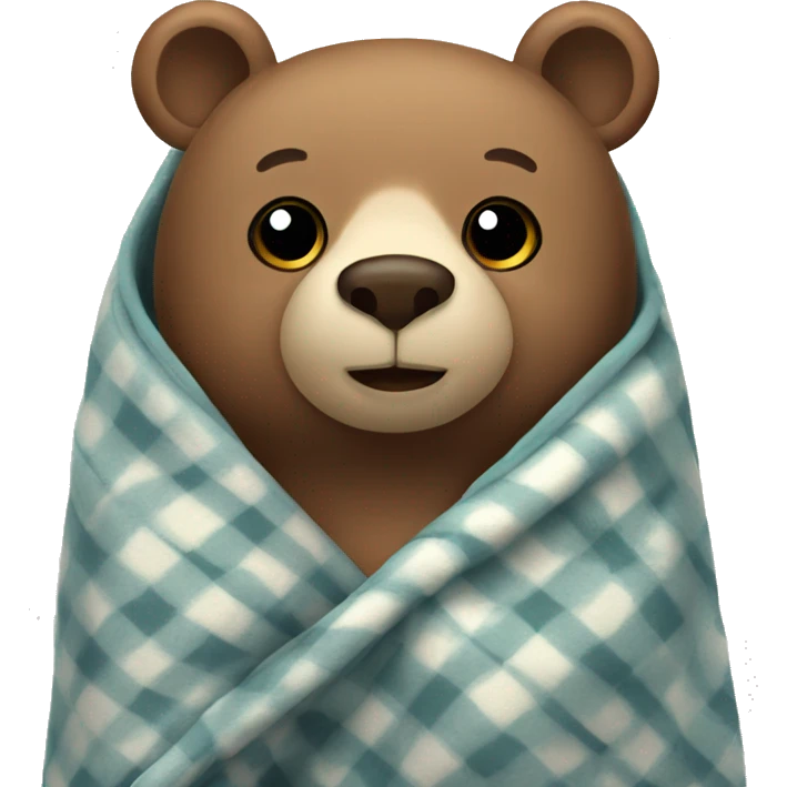 bear cozy in blanket emoji