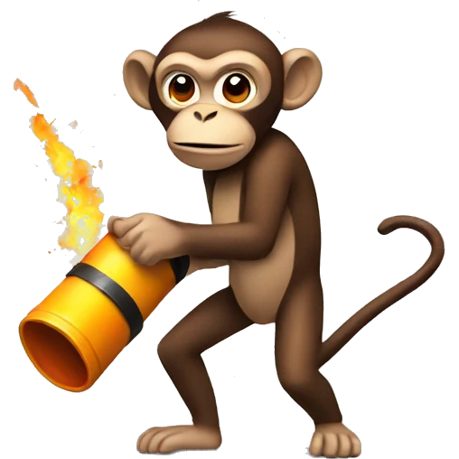 Monkey holding a dynamite  emoji