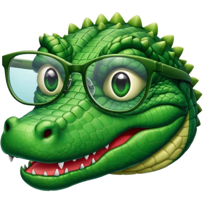 An alligator with a glasses emoji