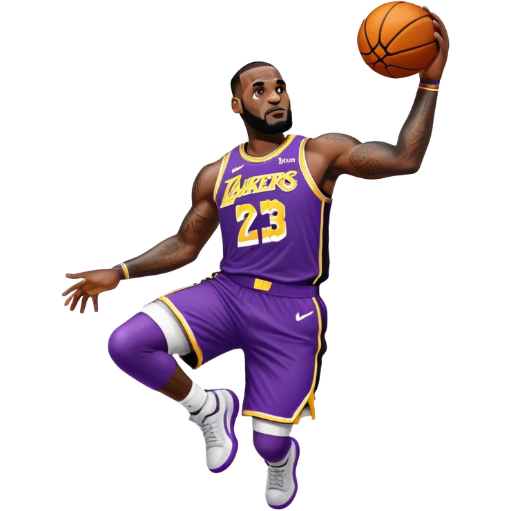 LeBron James basketball player in Lakers jersey dunking emoji