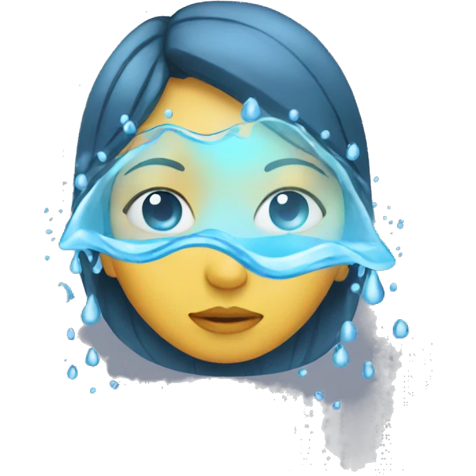 girl with water over face emoji