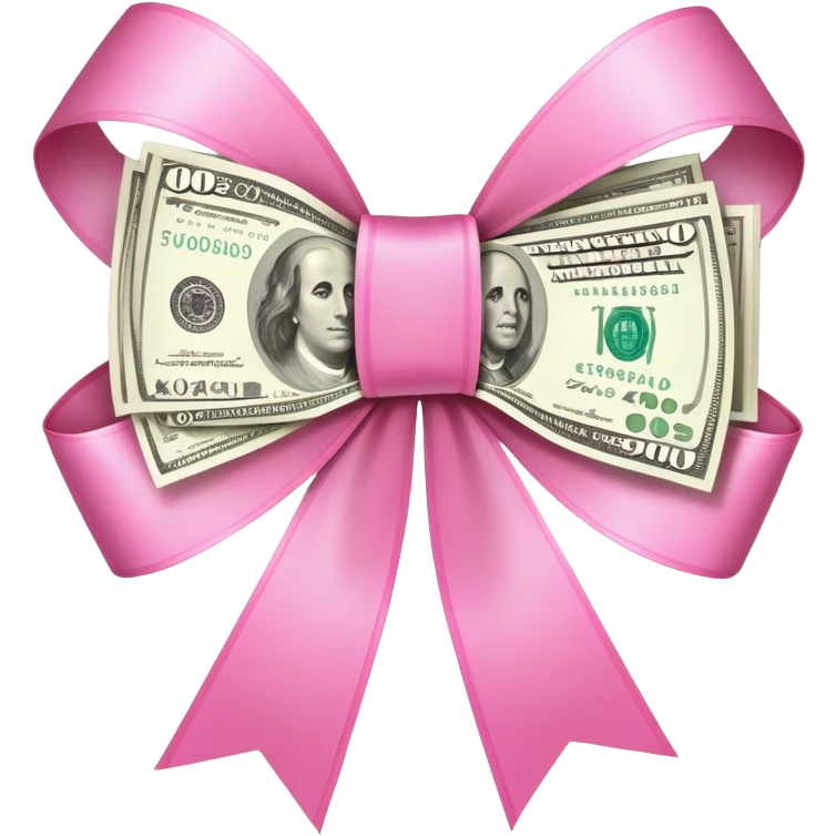 Money with link bow emoji