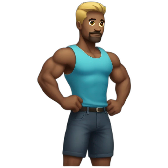 masculine man with a big biceps emoji