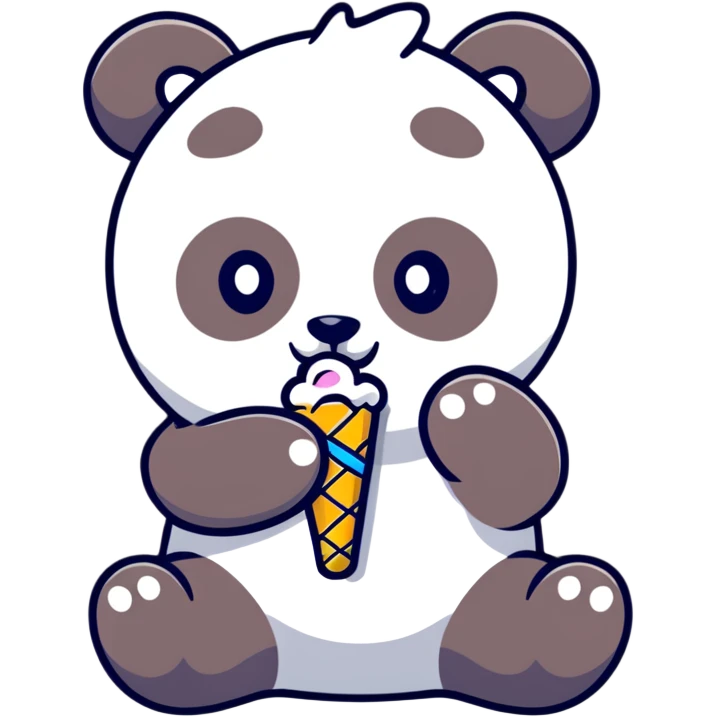 Panda eating ice cream emoji