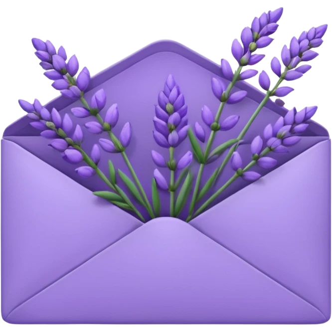 a closed lavender flowers envelope  emoji