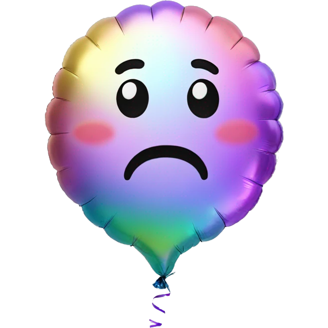Iridescent foil balloon emoji