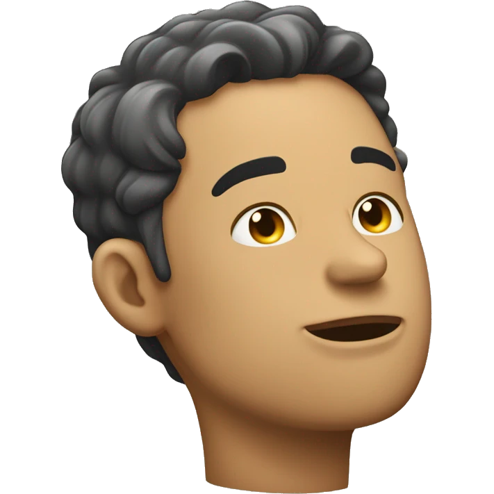 guy leaning in for a kiss with half closed eyes emoji