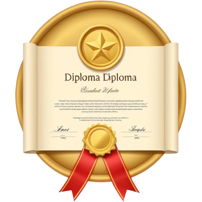 simple diploma with gold seal, flat, not rolled emoji
