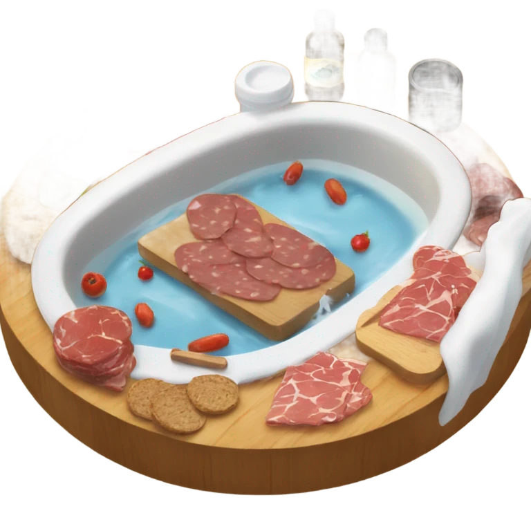Charcuterie board taking a bath  emoji