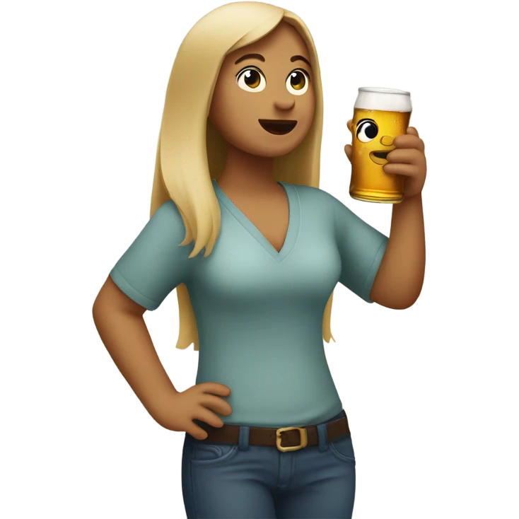 abby drinking a beer emoji