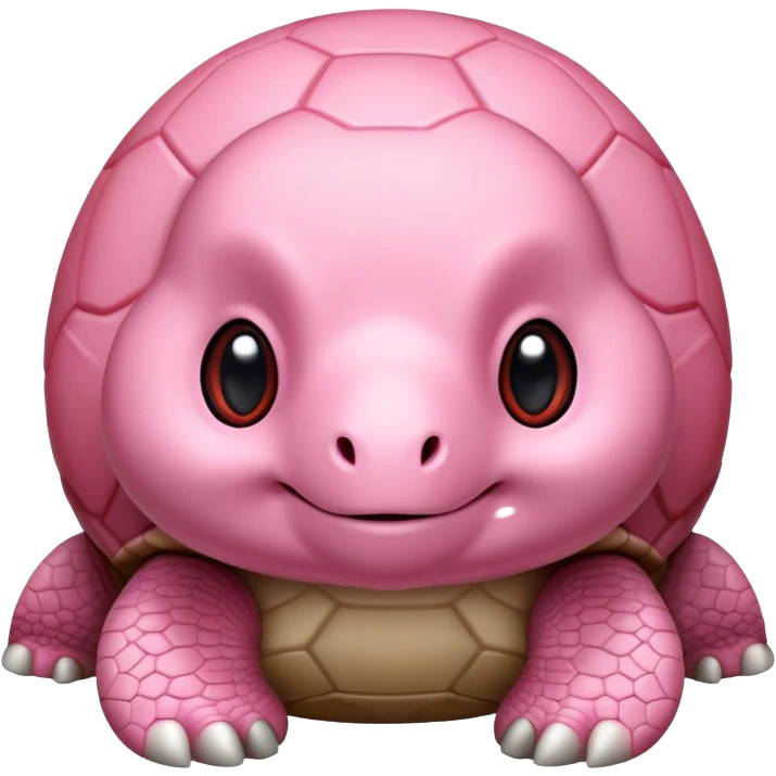 light pink turtle with a much bigger head in chibi style, red shell, cute, adorable, looks like a stuffed animal with no details in skin emoji