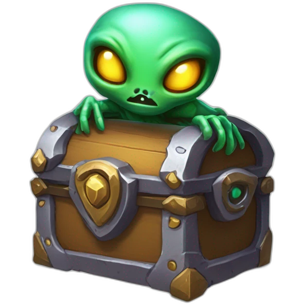 alien corrupted chest futuristic roguelike rpg style inspired by hearthstone emoji