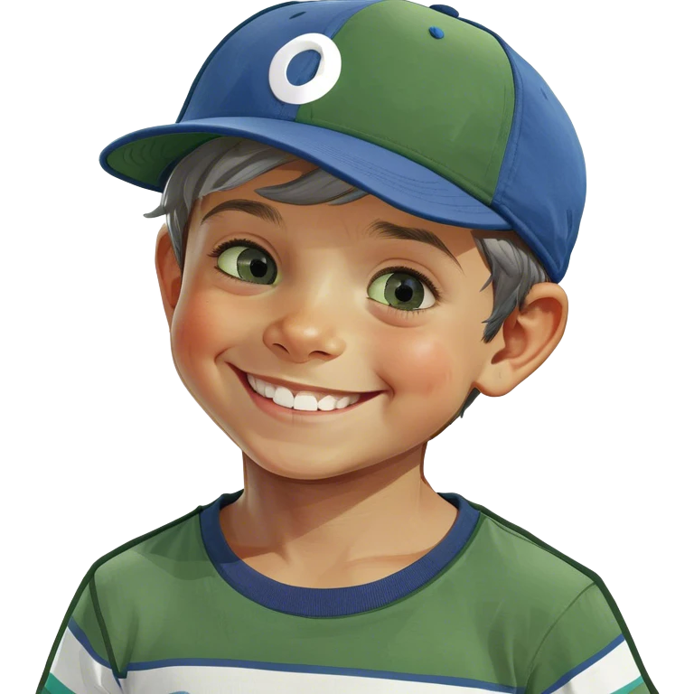smiling boy with grey eyes emoji