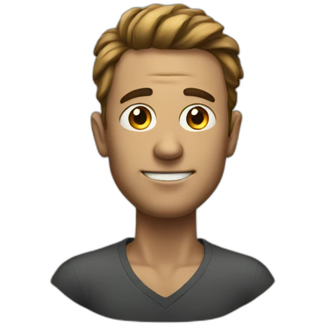 a man with a giant head emoji